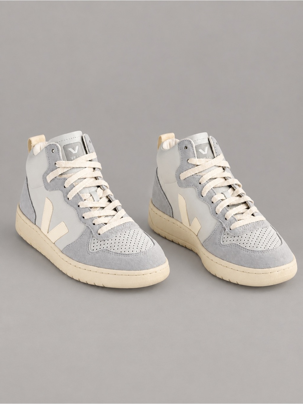 VEJA V-15 Pearl Cashew Leather Suede High Top Sneakers EU 38 US 7 NWT